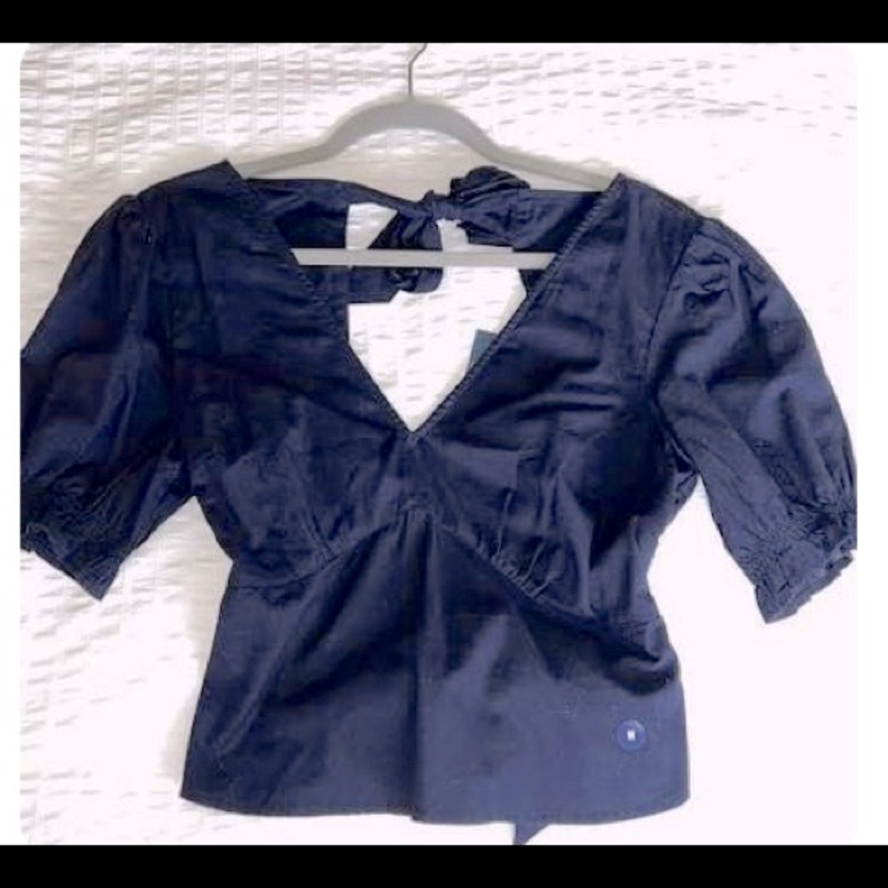 abercrombie tie back sleeve top